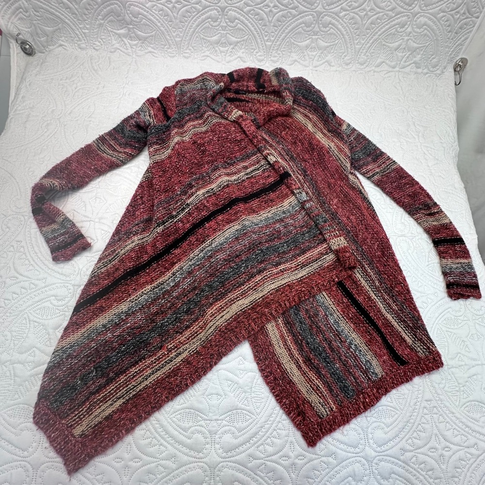 American Eagle Outfitters Striped Asymmetrical Sharkbite Cardigan Sweater XS